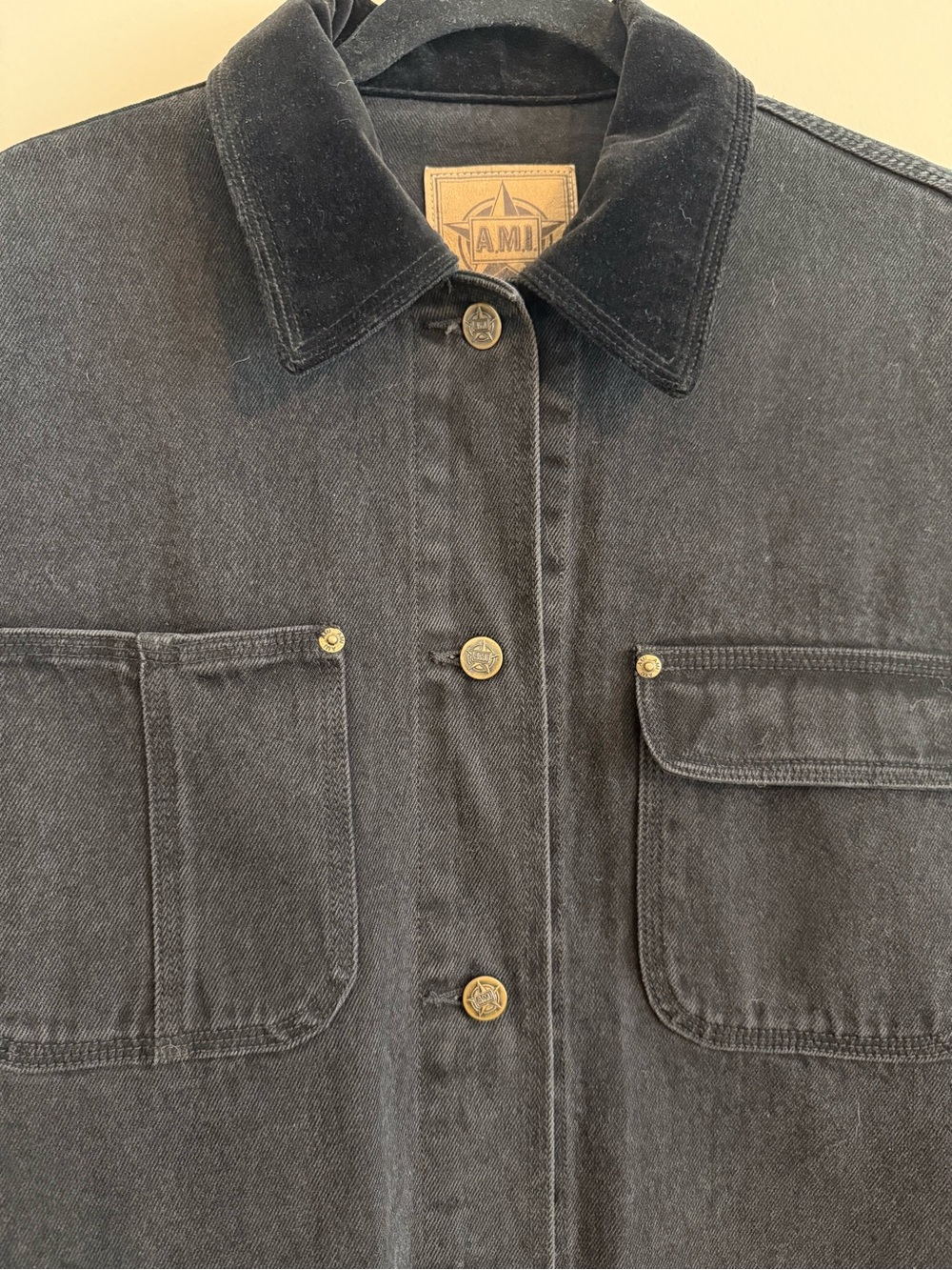 Vintage AMI Men's Black Cotton Field Jacket // M // Y2K - Picture 5 of 15